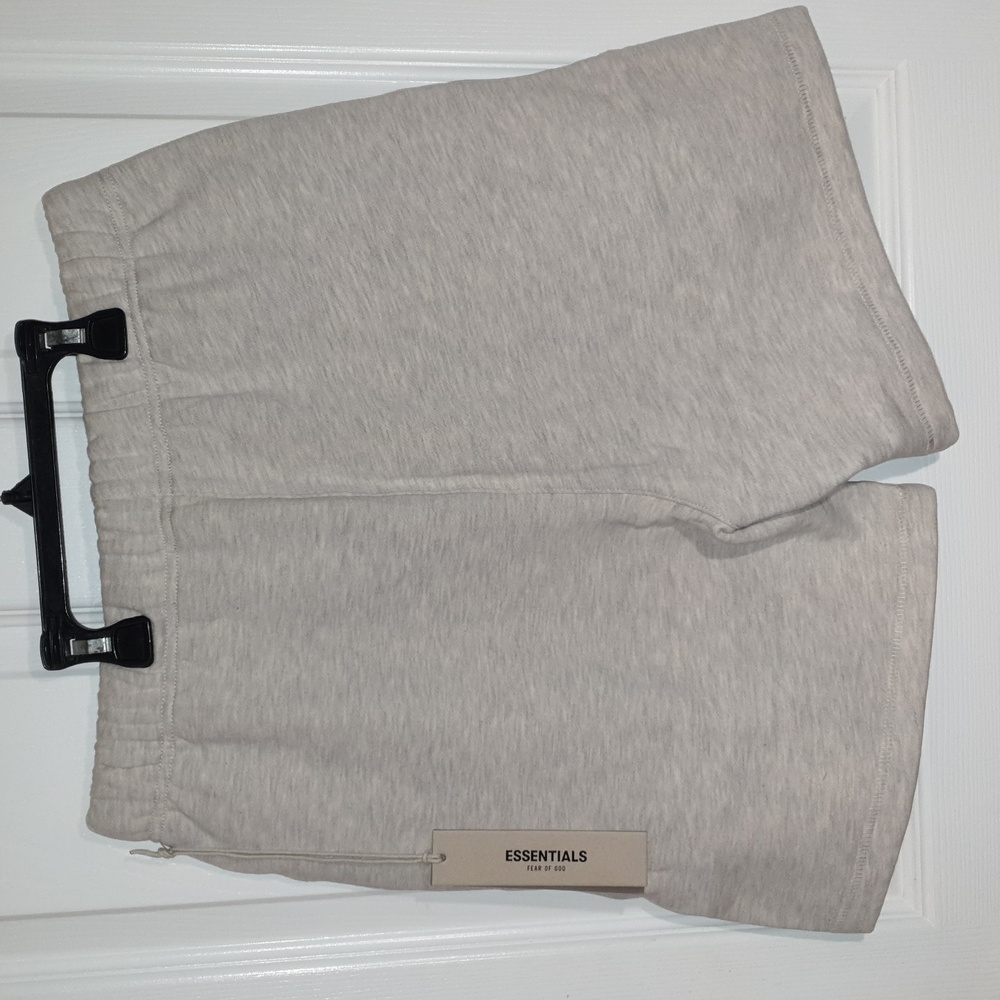 Essentials Light Oatmeal Drawstring Shorts - Picture 2 of 4